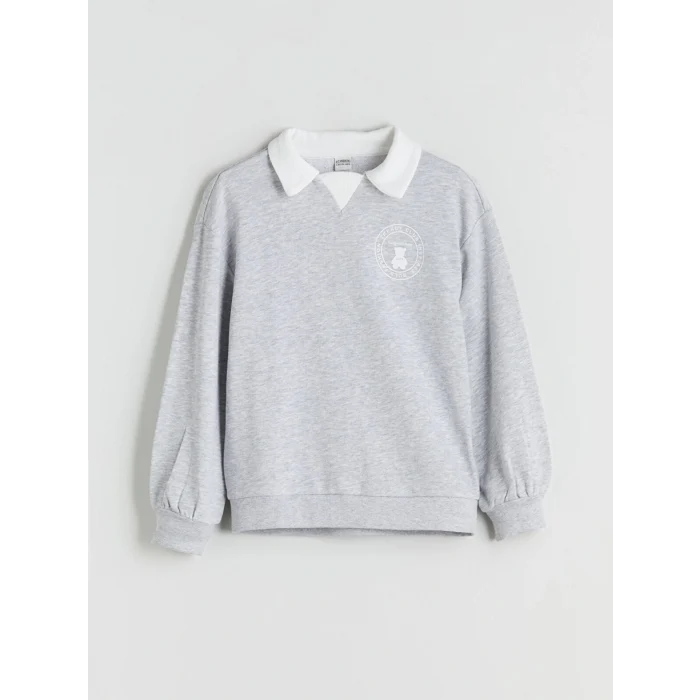 LCW Kids Gri Gömlek Yaka Kız Çocuk Eşofman Takım