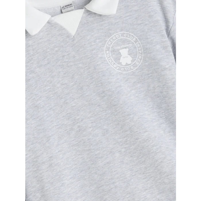 LCW Kids Gri Gömlek Yaka Kız Çocuk Eşofman Takım