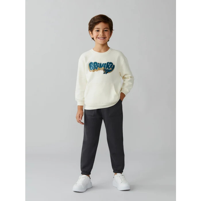 LCW Kids Antrasit Beli Lastikli Basic Erkek Çocuk Eşofman Altı