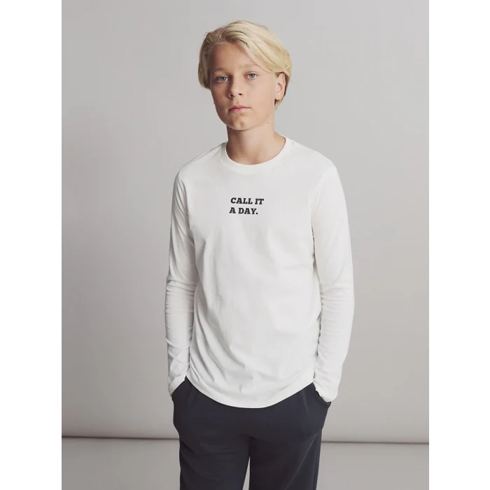 LCW Kids Ekru Bisiklet Yaka Erkek Çocuk Tişört