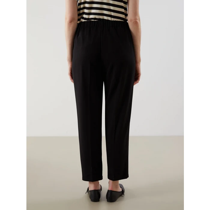 LCW Grace Siyah Büyük Beden Beli Lastikli Kadın Pantolon