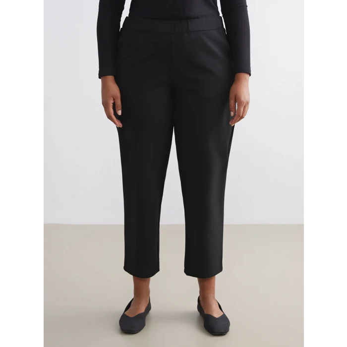 LCW Grace Siyah Büyük Beden Beli Lastikli Kadın Pantolon