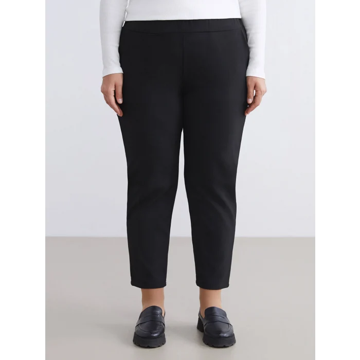 LCW Grace Siyah Büyük Beden Beli Lastikli Kadın Pantolon