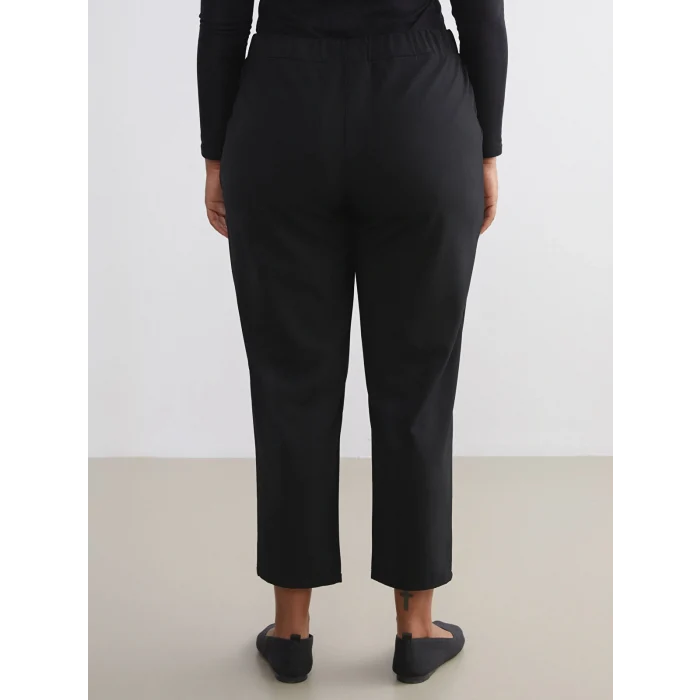 LCW Grace Siyah Büyük Beden Beli Lastikli Kadın Pantolon