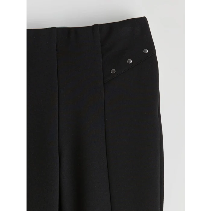 LCW Kids Siyah Beli Lastikli İspanyol Paça Kız Çocuk Tayt