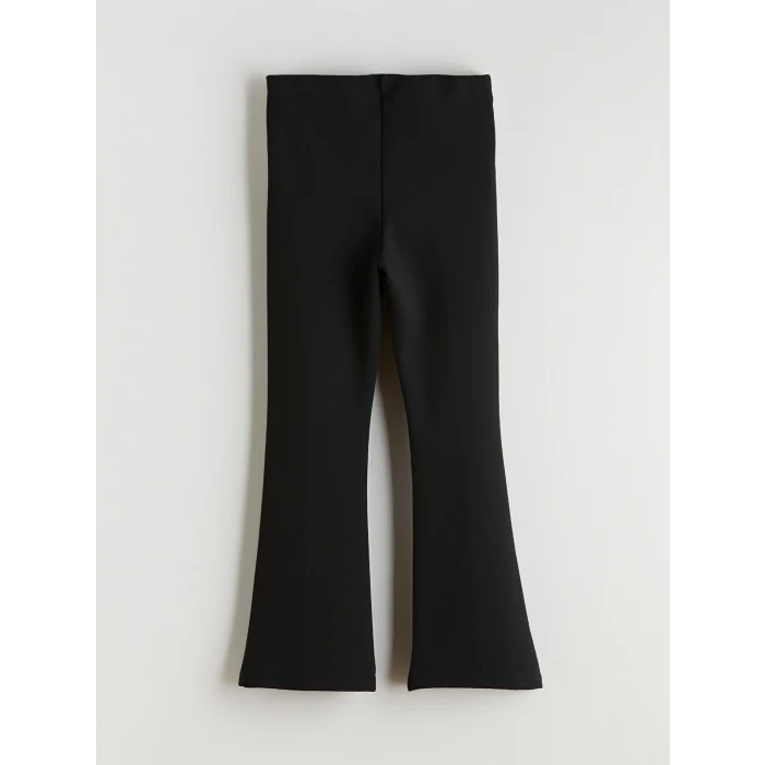 LCW Kids Siyah Beli Lastikli İspanyol Paça Kız Çocuk Tayt