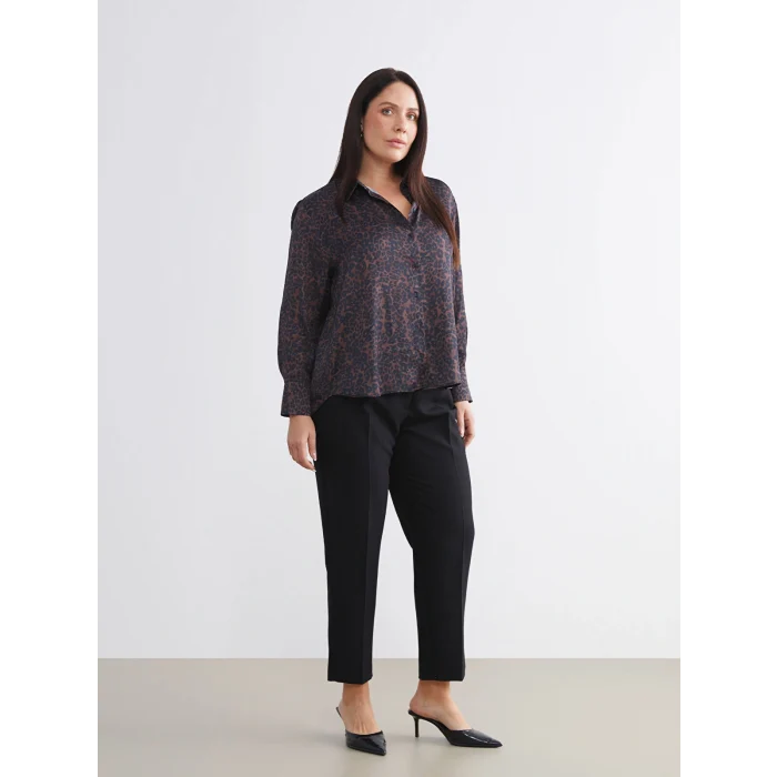 LCWAIKIKI Classic Siyah Büyük Beden Standart Fit Kadın Cigarette Pantolon