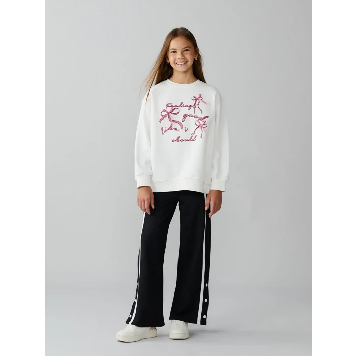 LCW Kids Siyah Beli Lastikli Kız Çocuk Eşofman Alt