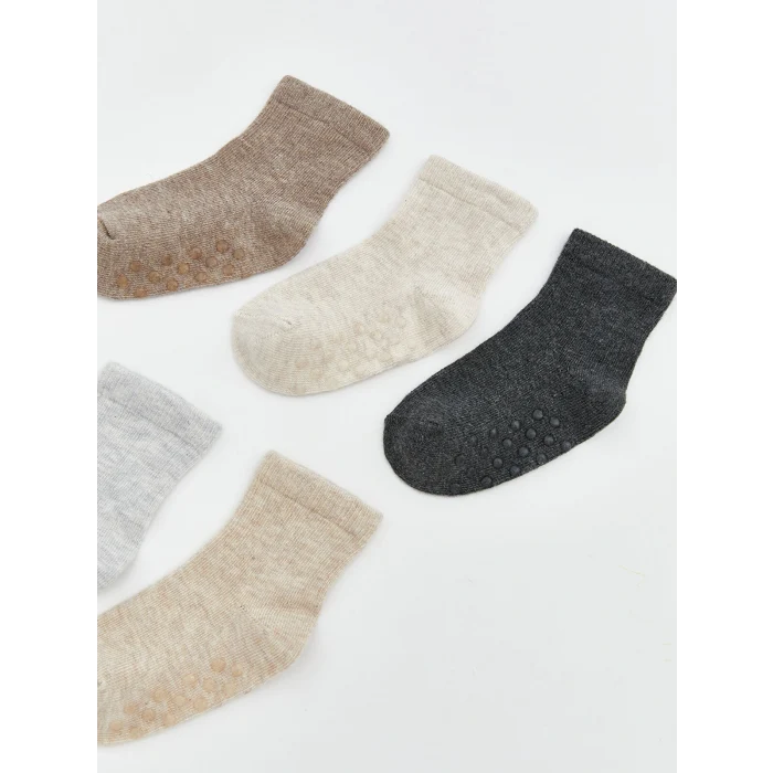 LCW ECO Bej Basic Erkek Bebek Soket Çorap 5li
