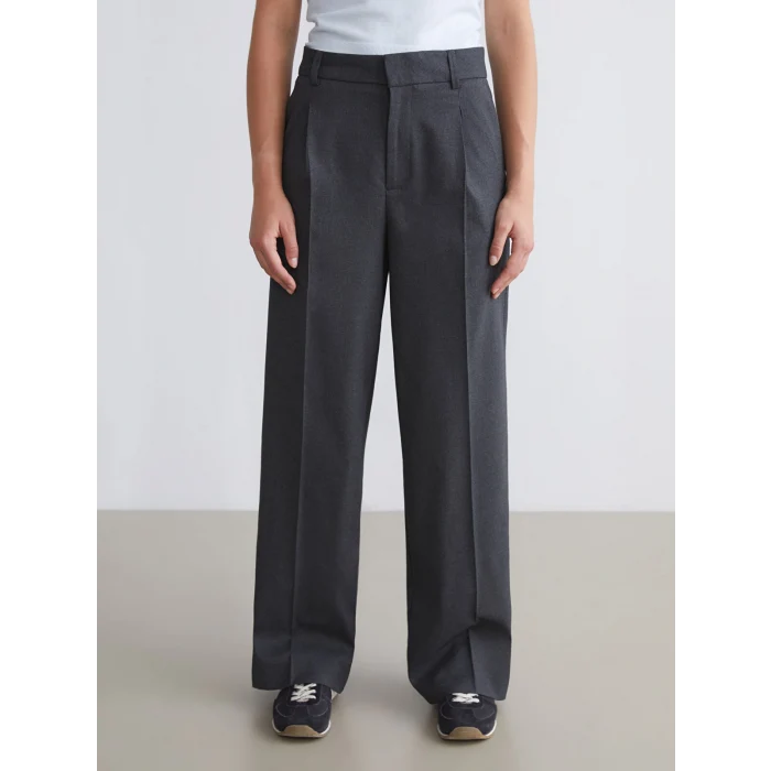 XSIDE Antrasit Geniş Paça Pileli Kadın Pantolon