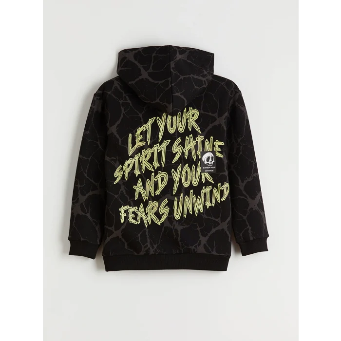 LCW Kids Siyah Kapüşonlu Erkek Çocuk Sweatshirt