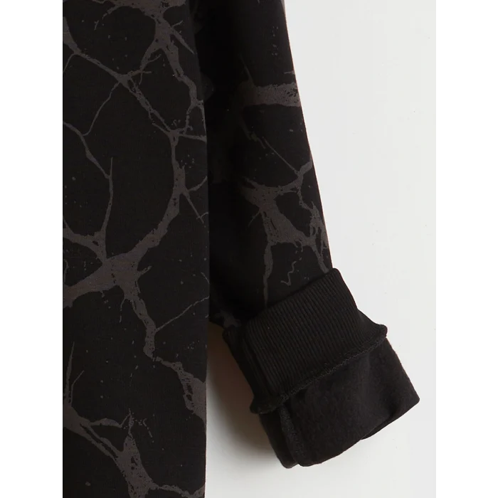 LCW Kids Siyah Kapüşonlu Erkek Çocuk Sweatshirt