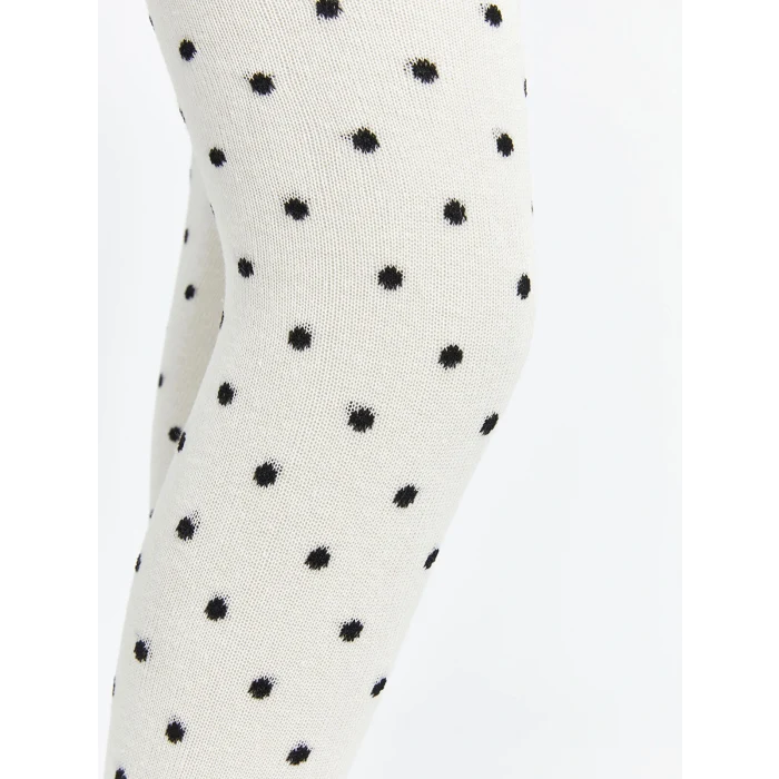 LCW Kids Ekru Puantiyeli Kız Çocuk Külotlu Çorap