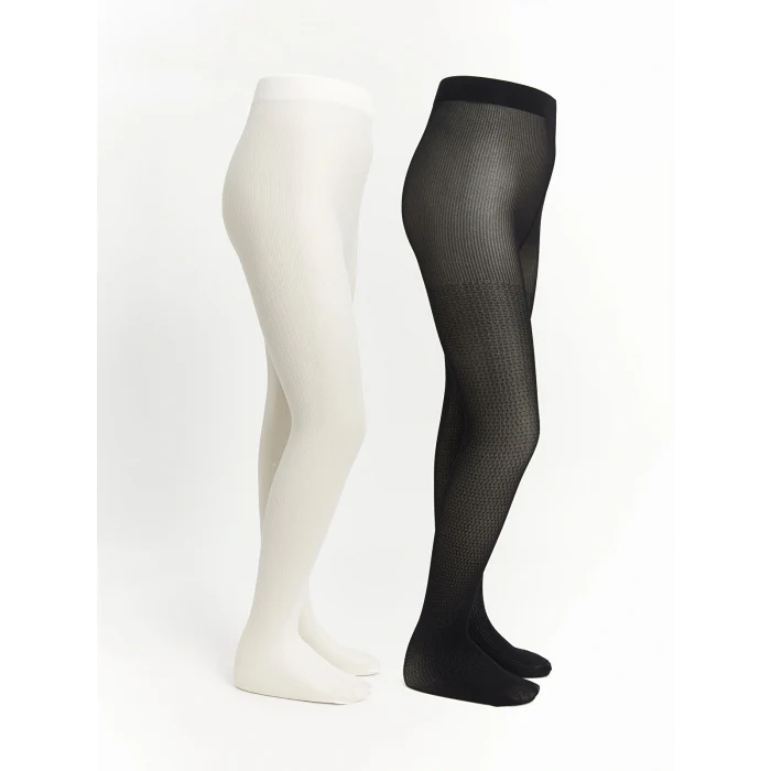 LCW Kids Siyah Kız Çocuk İnce Külotlu Çorap 2li