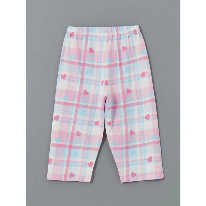 LCW Kids Ekru Bisiklet Yaka Kız Çocuk Pijama Takımı