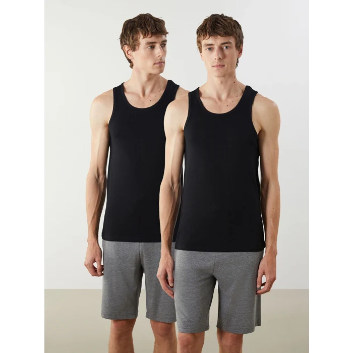 LC WAIKIKI Siyah U Yaka Penye Erkek Atlet 2li