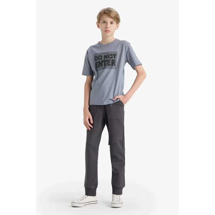 Defacto F3806A8AR15 Antrasit Erkek Çocuk Beli Lastikli Eşofman Altı