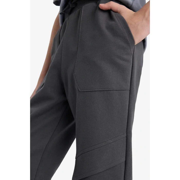 Defacto F3806A8AR15 Antrasit Erkek Çocuk Beli Lastikli Eşofman Altı