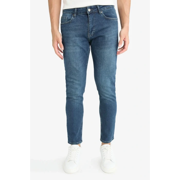 Defacto G2235AXNM34 Mavi Pedro Slim Fit Dar Kalıp Normal Bel Dar Paça Jean Pantolon