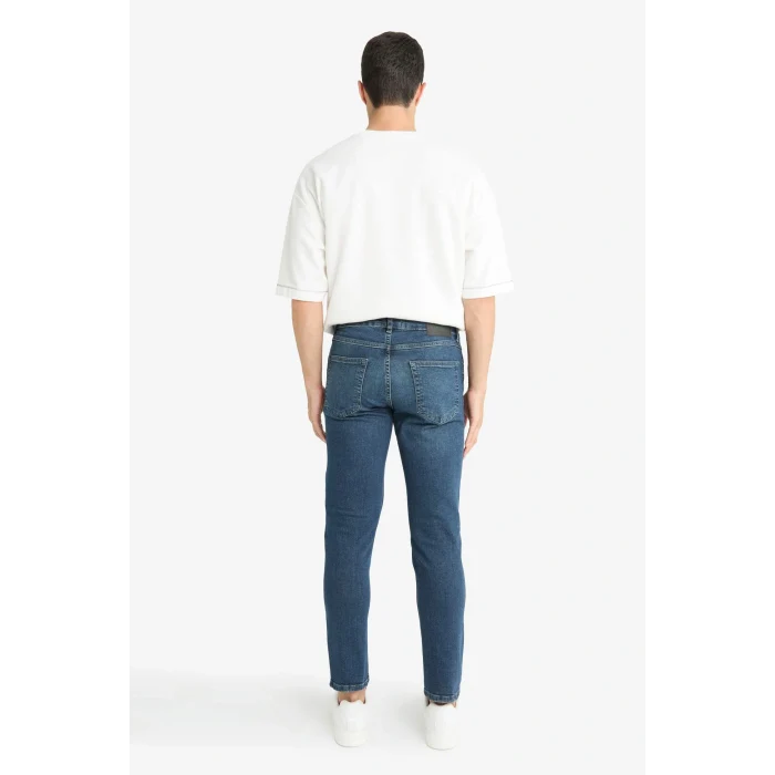Defacto G2235AXNM34 Mavi Pedro Slim Fit Dar Kalıp Normal Bel Dar Paça Jean Pantolon