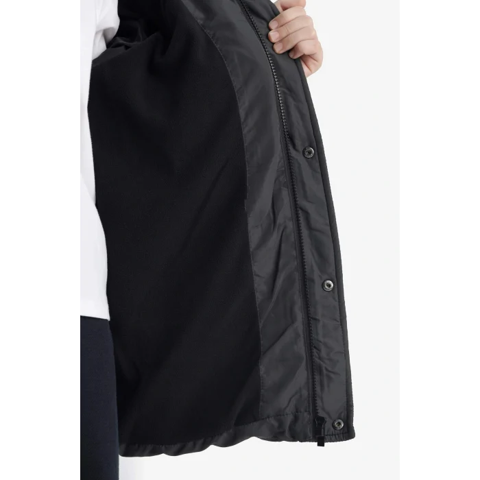 Defacto E9373A8AR15 Antrasit Erkek Çocuk Su Geçirmez Kapüşonlu Polar Astarlı Parka