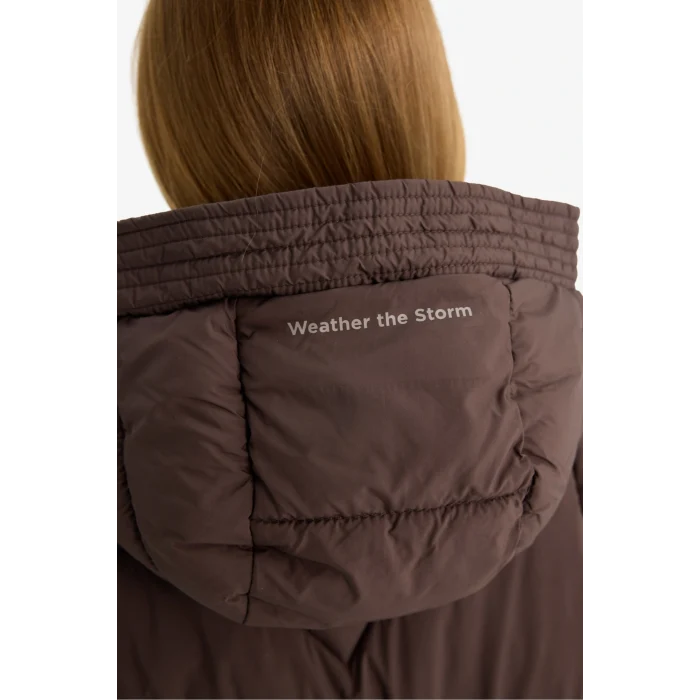 Defacto E9980A8BN130 Kahve Kız Çocuk Su Geçirmez Kapüşonlu Fermuarlı Mont