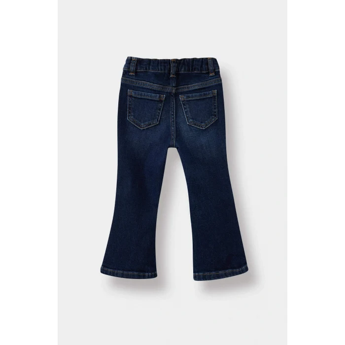 Defacto F3693A5BE364 Mavi Kız Bebek Flare Fit Jean Pantolon