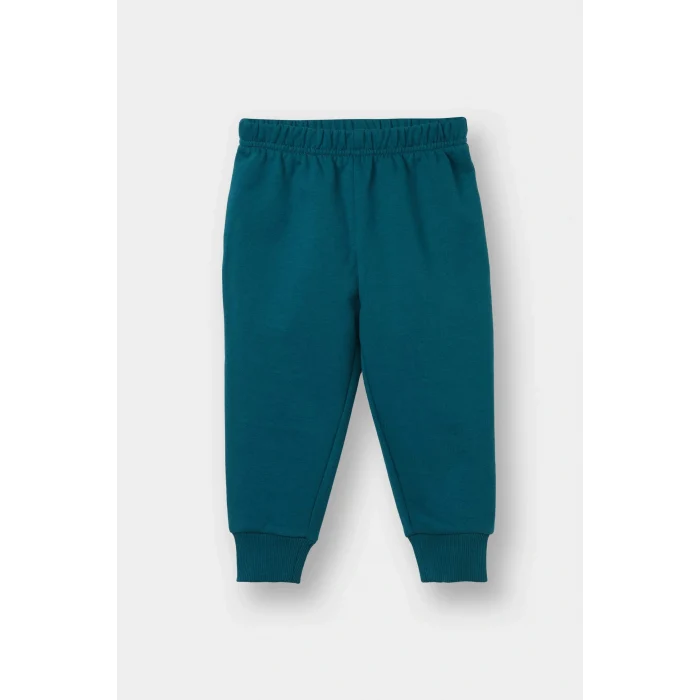 Defacto E8985A5GN265 Yeşil Erkek Bebek 2li Takım Baskılı Sweatshirt Eşofman Altı