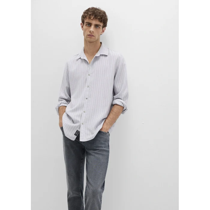 Mavi 0211709-91016 Çizgili Gri Gömlek