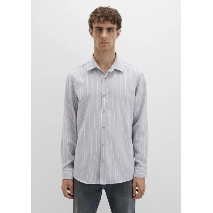 Mavi 0211709-91016 Çizgili Gri Gömlek