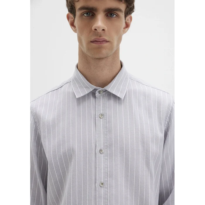 Mavi 0211709-91016 Çizgili Gri Gömlek