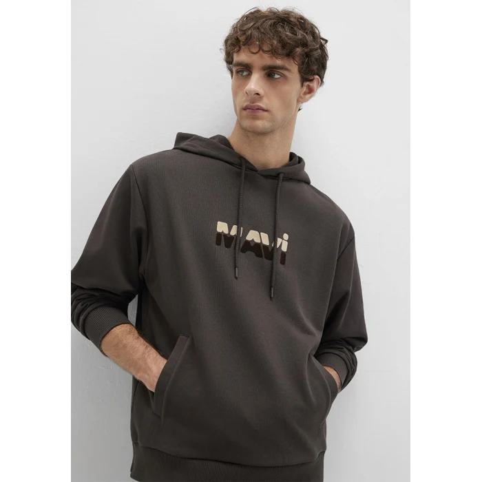 Mavi 0S10395-70219 Mavi Logo Baskılı Kahverengi Sweatshirt