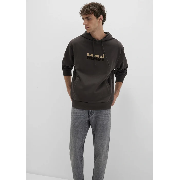 Mavi 0S10395-70219 Mavi Logo Baskılı Kahverengi Sweatshirt