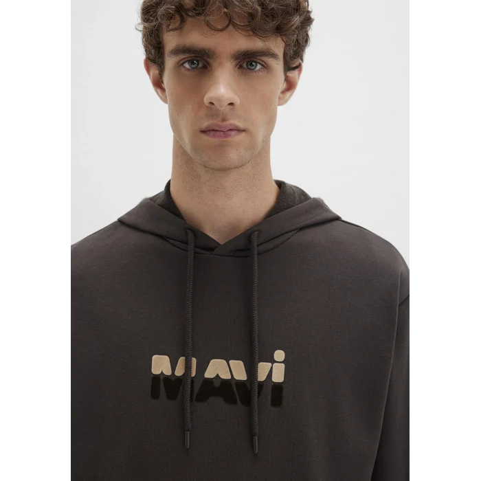 Mavi 0S10395-70219 Mavi Logo Baskılı Kahverengi Sweatshirt