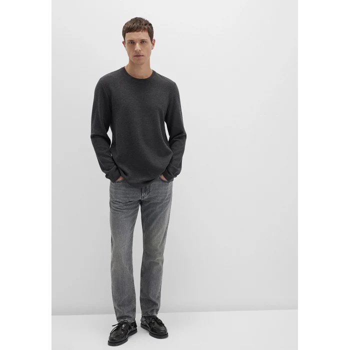 Mavi 064622-26834 Uzun Kollu Dokulu Antrasit Tişört