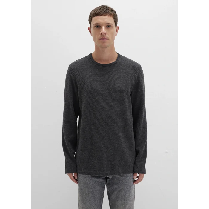 Mavi 064622-26834 Uzun Kollu Dokulu Antrasit Tişört