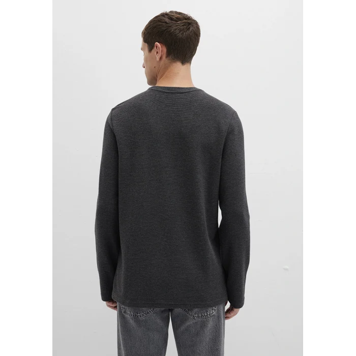 Mavi 064622-26834 Uzun Kollu Dokulu Antrasit Tişört