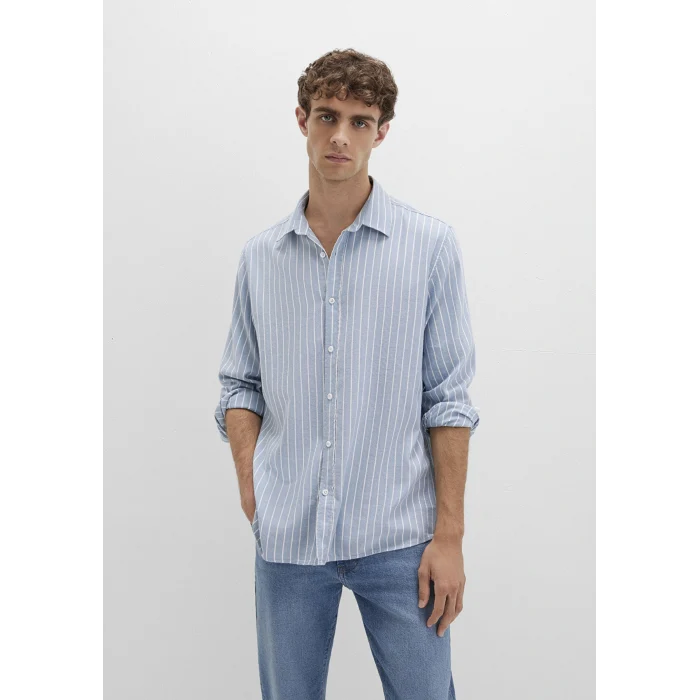 Mavi 0211709-90932 Çizgili Mavi Gömlek