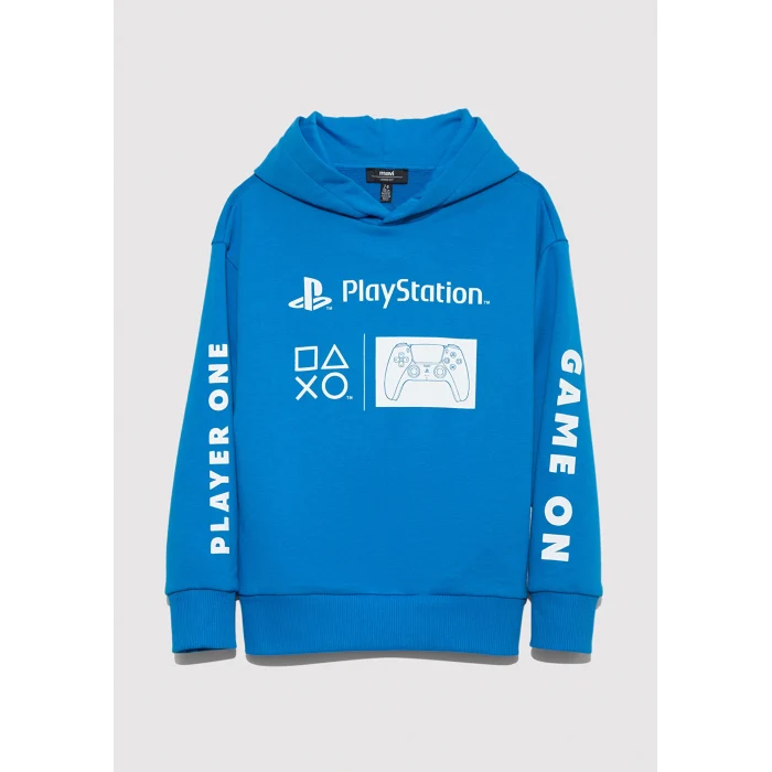 Mavi 6S10131-70772 PlayStation Baskılı Kapüşonlu Mavi Sweatshirt​