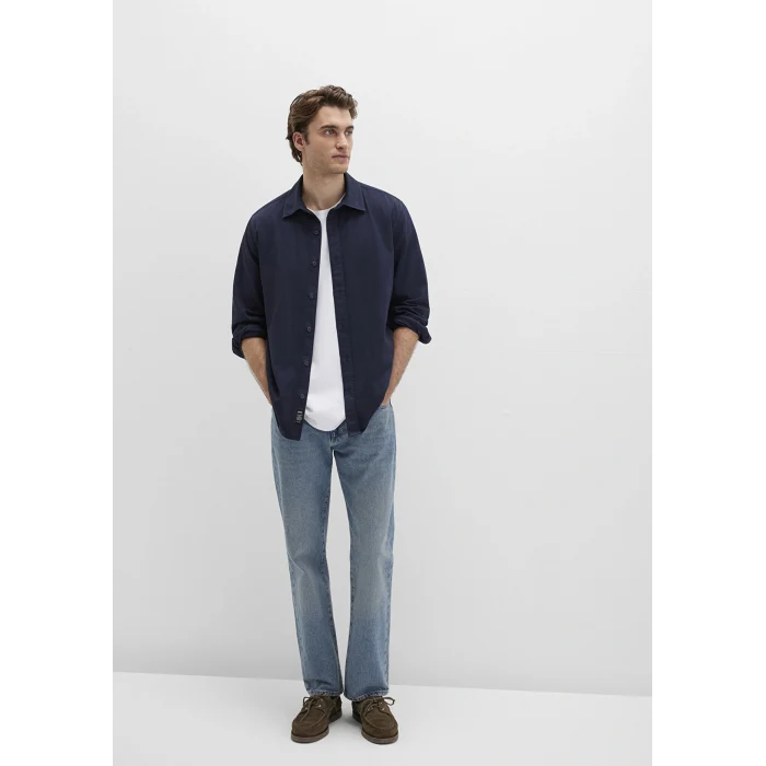 Mavi 0211641-82183 Keten Karışımlı Lacivert Gömlek