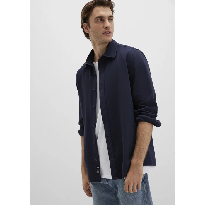 Mavi 0211641-82183 Keten Karışımlı Lacivert Gömlek