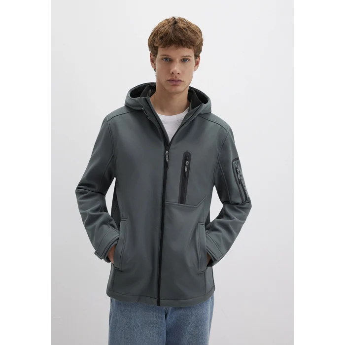 Mavi 0110264-71598 Kapüşonlu Yeşil Scuba Ceket