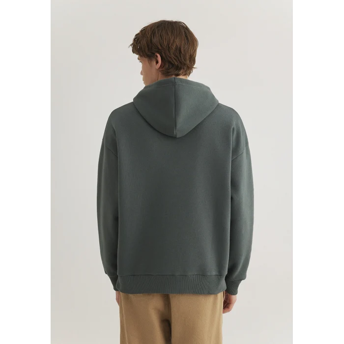 Mavi 067149-71598 Mavi Logo Baskılı Kapüşonlu Yeşil Sweatshirt