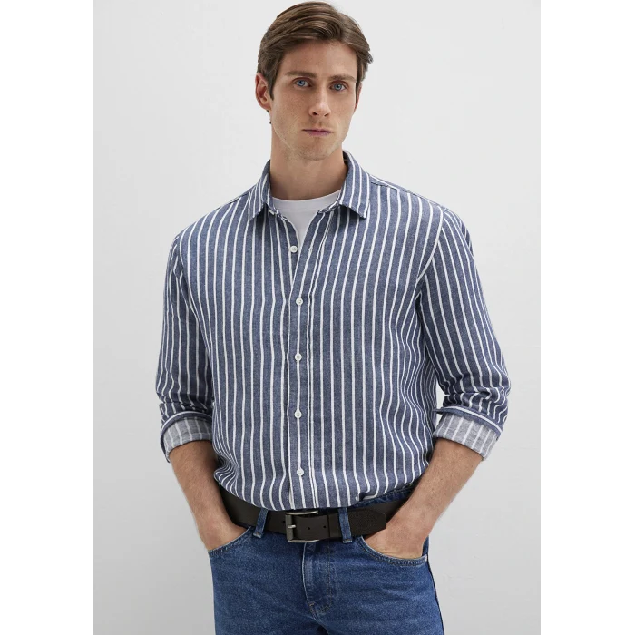 Mavi 0211698-90917 Çizgili Renkli Gömlek