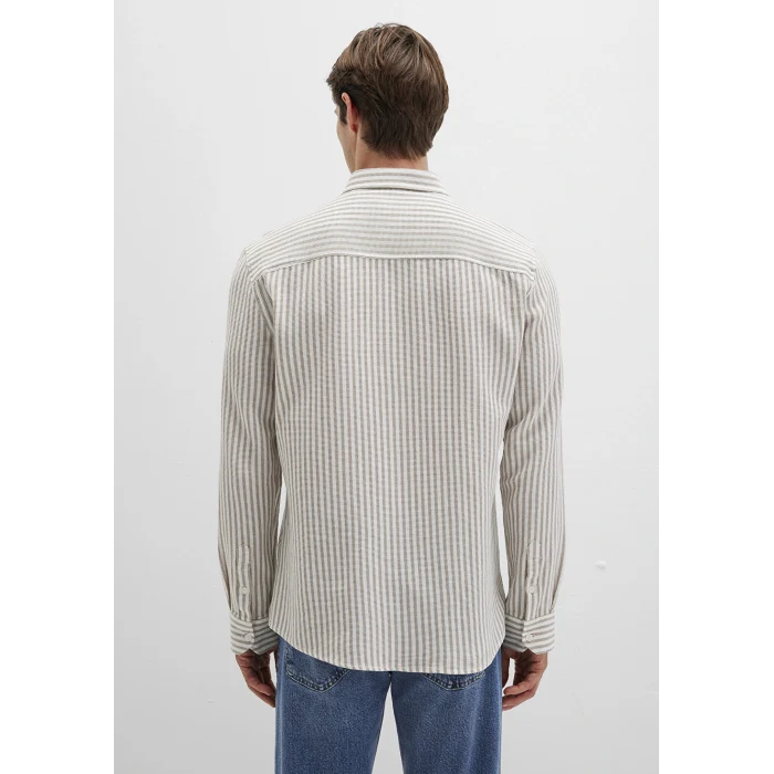 Mavi 0211692-90940 Çizgili Bej Gömlek