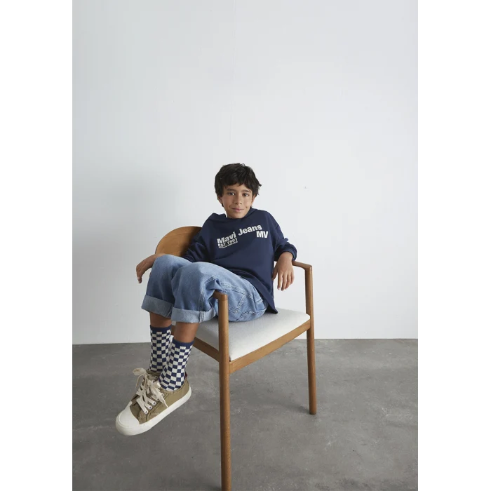 Mavi 6S10141-82318 Mavi Jeans Basklı Kapüşonlu Lacivert Sweatshirt