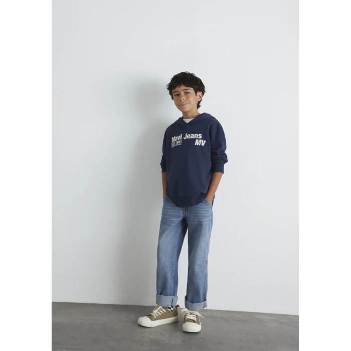 Mavi 6S10141-82318 Mavi Jeans Basklı Kapüşonlu Lacivert Sweatshirt