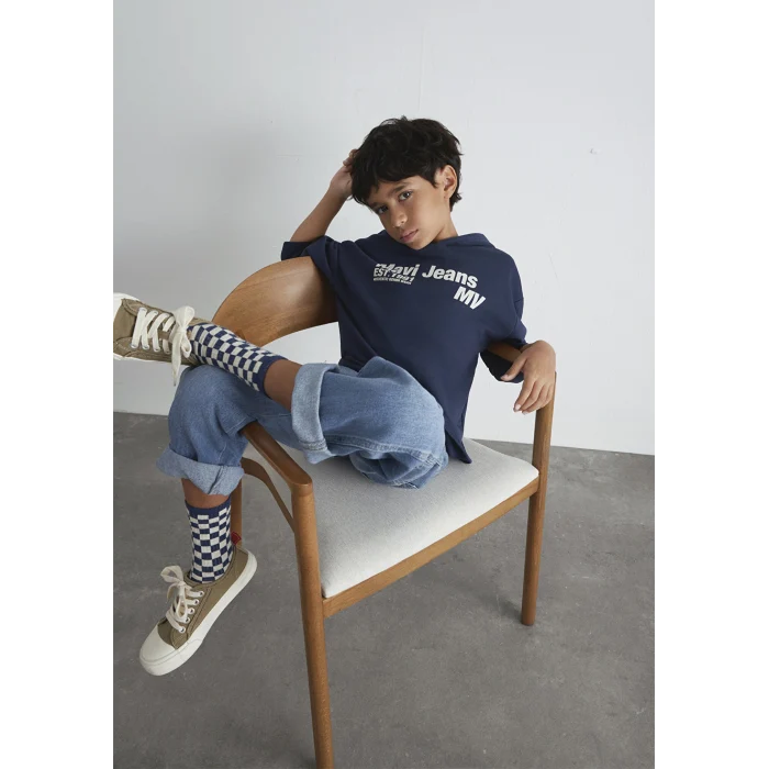 Mavi 6S10141-82318 Mavi Jeans Basklı Kapüşonlu Lacivert Sweatshirt