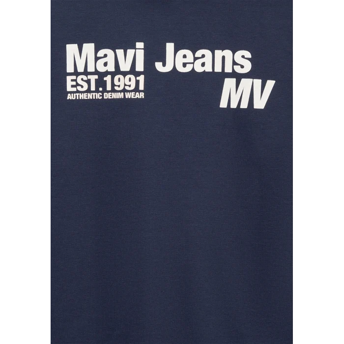 Mavi 6S10141-82318 Mavi Jeans Basklı Kapüşonlu Lacivert Sweatshirt