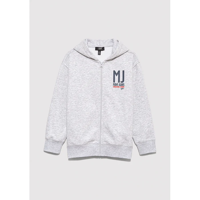 Mavi 6S10138-88467 MJ Baskılı Kapüşonlu Gri Sweatshirt